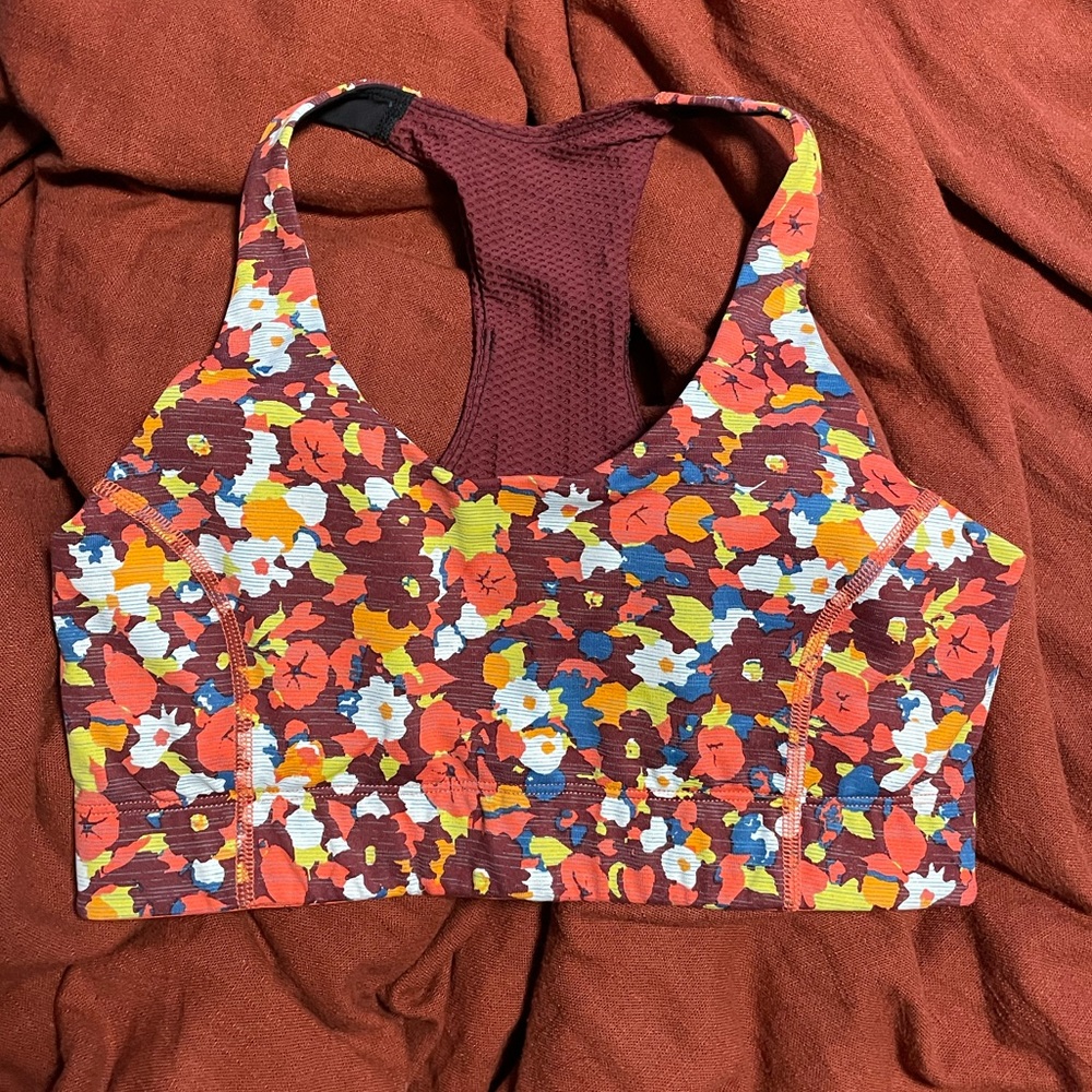 Outdoor Voices Paprika Blooms Doing Things Techsweat Sports Bra Crop Top Small